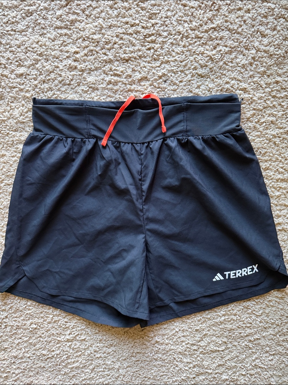 Women’s Adidas Terrex Black Running Shorts With Red Drawstring
